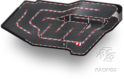 Streckenlayout Indoor E-Kartbahn Sensadrom